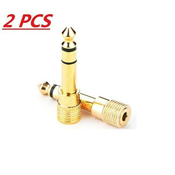 ATC 2PCS 1/4-inch (6.3mm) Male to 1/8-inch (3.5mm) Female Stereo Audio Headphone Headset Jack Adapter