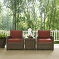 thumbnail image 3 of Crosley Furniture Bradenton 3 Piece Metal Patio Conversation Set in Sangria Red, 3 of 3