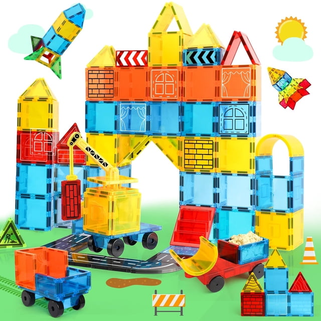 Baldosas magnéticas TOY Life para niños de 3 a 8 años, 45 piezas
