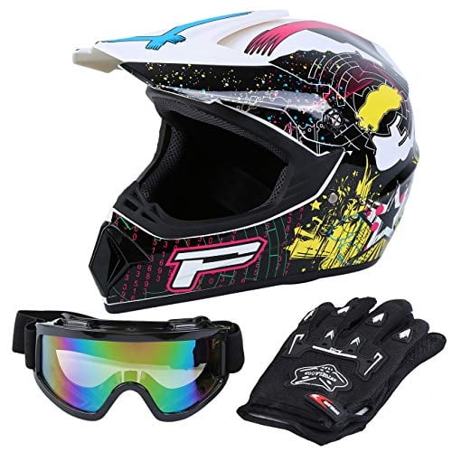 Casco Samger DOT Offroad Motocross FMVSS 218 para adulto, color blanco