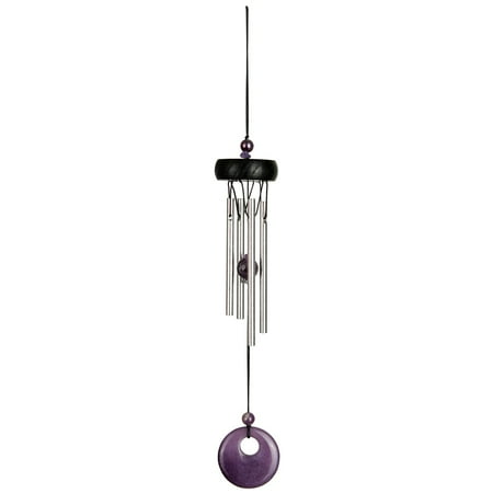 Woodstock Windchimes Precious Stones Chimes Amethyst, Wind Chimes For Outside, Wind Chimes For Garden, Patio, and Outdoor Décor, 12"L