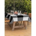 thumbnail image 4 of 60x120 Inch Outdoor Tablecloth with Umbrella Hole Zipper Rectangle Black White Plaid Rectangular Tablecloths Outside Waterproof Farmhouse Modern Abstract Art Buffalo Patio Table Cover for Picnic, 4 of 8