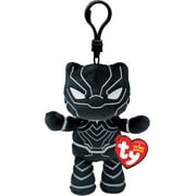 TY Marvel Beanie Baby Clip Black Panther 4" Plush Keychain – Soft Collectible Toy for Kids