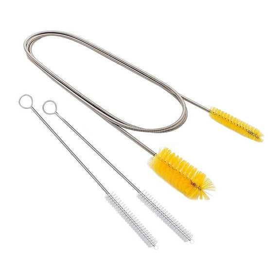 3-Pack Water Trough Straw Cleaning Brushes with Spring Pipe Cleaner, All-Around 16.9x5cm Cleaning Tools