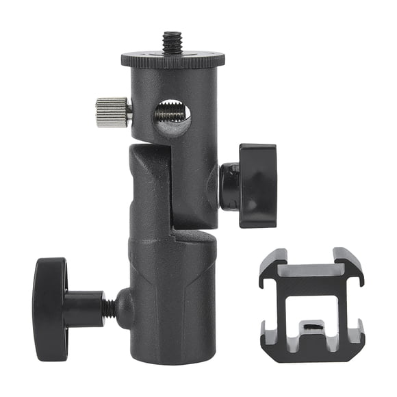 Adaptador de montaje de zapata triple giratoria, soporte para flash, soporte de montaje tipo E