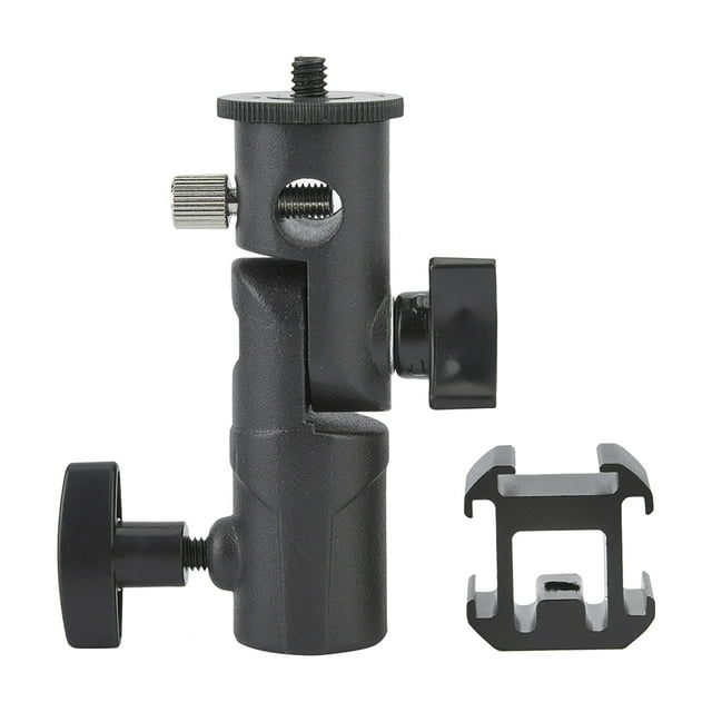 Adaptador de montaje de zapata triple giratoria, soporte para flash, soporte de montaje tipo E