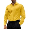 thumbnail image 2 of JTieacloth Dress Shirt Classic Fit Business Casual Formal Wear Comfortable Stretch Fabric Dress Shirts Yellow, 2 of 5