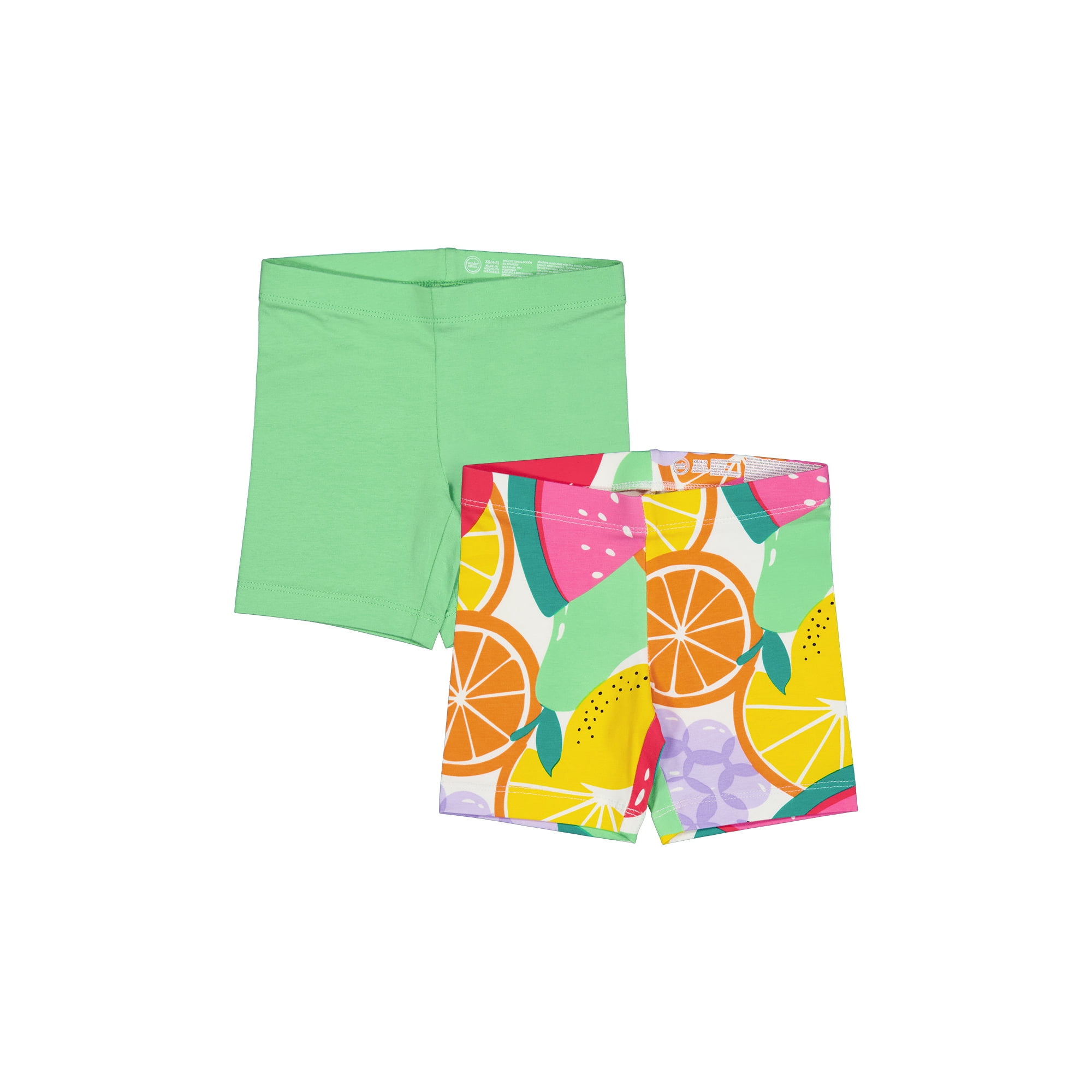 Wonder Nation Girls Bike Short, 2-Pack, Sizes 4-18 & Plus