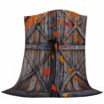 thumbnail image 6 of Fall Leaves Blanket Soft Cozy Warm Twin Blanket for Bed, Plush Fuzzy Flannel Fleece Blankets for Sofa, Autumn Maple Rustic Wooden Barn Door Throw Blankets for Couch, Gifts for Men, 60"x80", 6 of 9