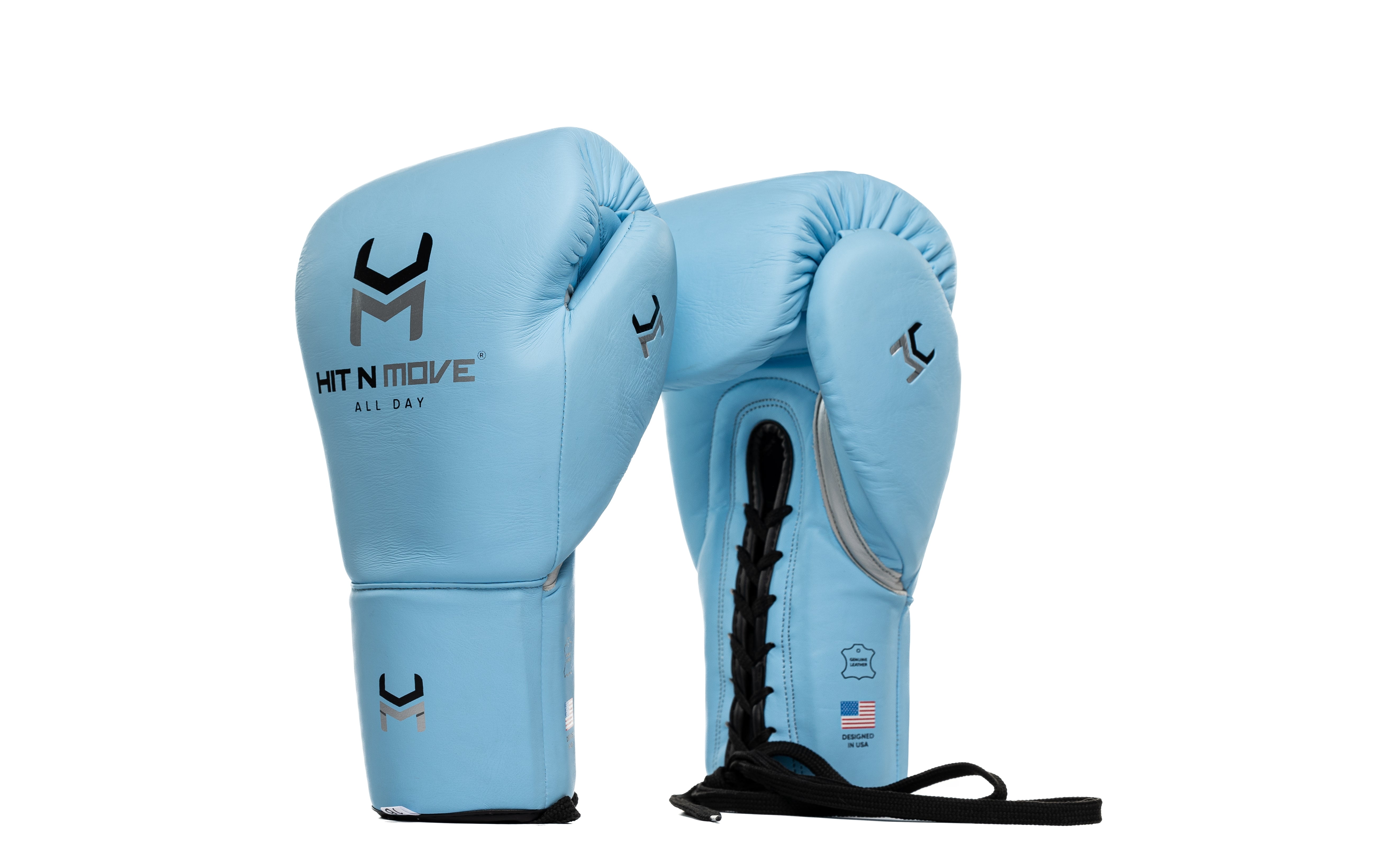 Hit N Move Boxing Gloves - All Day Pro Balance 14oz Black - Lace Up