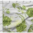 thumbnail image 2 of Soimoi Floral Print,Cotton Cambric, Quilting Fabric Sold by The Yard 42 Inch Wide, Medium Weight Cotton Fabric, SewingSupplies,Light Green, 2 of 5