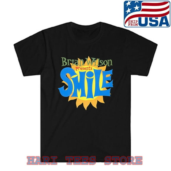 Brian Wilson Smile Men's Black T-shirt Size S to 5XL