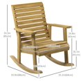 thumbnail image 2 of Solid Fir Wood Outdoor Rocking Chair with Slatted Back and Armrests, Traditional Patio Porch Rocker for Garden, Backyard or Indoor Living, Light Brown, 25.2"W x 33.9"D x 33.5"H, 2 of 7