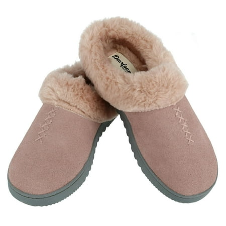 Dearfoams Women's Genuine Suede Clog Slippers with Stitch Detail | Walmart Canada
