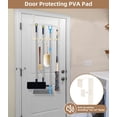 thumbnail image 3 of Broom Holder Over The Door - 304 Stainless Steel Mop and Broom Holder Wall Mounted or Hanging Over The Door with Hooks - Broom Hanger, Broom Storage Tool Organizer for Closet Laundry - light beige, 3 of 9