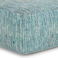 thumbnail image 4 of SIMPLIHOME Nate Pouf Carré, Repose-Pieds, Rembourré en Coton Tissé à la Main à Motif Mélange Sarcelle, pour le Salon, la Chambre et la Chambre d'Enfants, Transitionnel, Boho, 4 of 5
