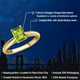 thumbnail image 2 of Gem Stone King 10K Yellow Gold Green Peridot Engagement Ring for Women | 1.00 Cttw | Emerald Cut 7X5MM | Gemstone August Birthstone | Size 7, 2 of 6