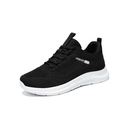 

Daeful Womens Running Shoe Lace Up Sneakers Mesh Athletic Shoes Jogging Breathable Non-slip Sport Casual Sneaker Black 9.5