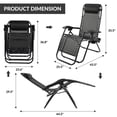 thumbnail image 2 of FlexWave Zero Gravity Outdoor Reclining Lounge Chair with Headrest & Cup Holder – Foldable Lawn, Poolside, Beach, Camping Chair (1 Pack), 2 of 7