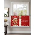 thumbnail image 2 of Sheer Curtains 54 Inch Length 2 Panels Set for Kitchen, Merry Christmas Semi Sheer Curtains for Windows, Red Winter Xmas Cartoon Deer Snowflake Voile Window Treatments Rod Pocket Curtain, 2 of 7