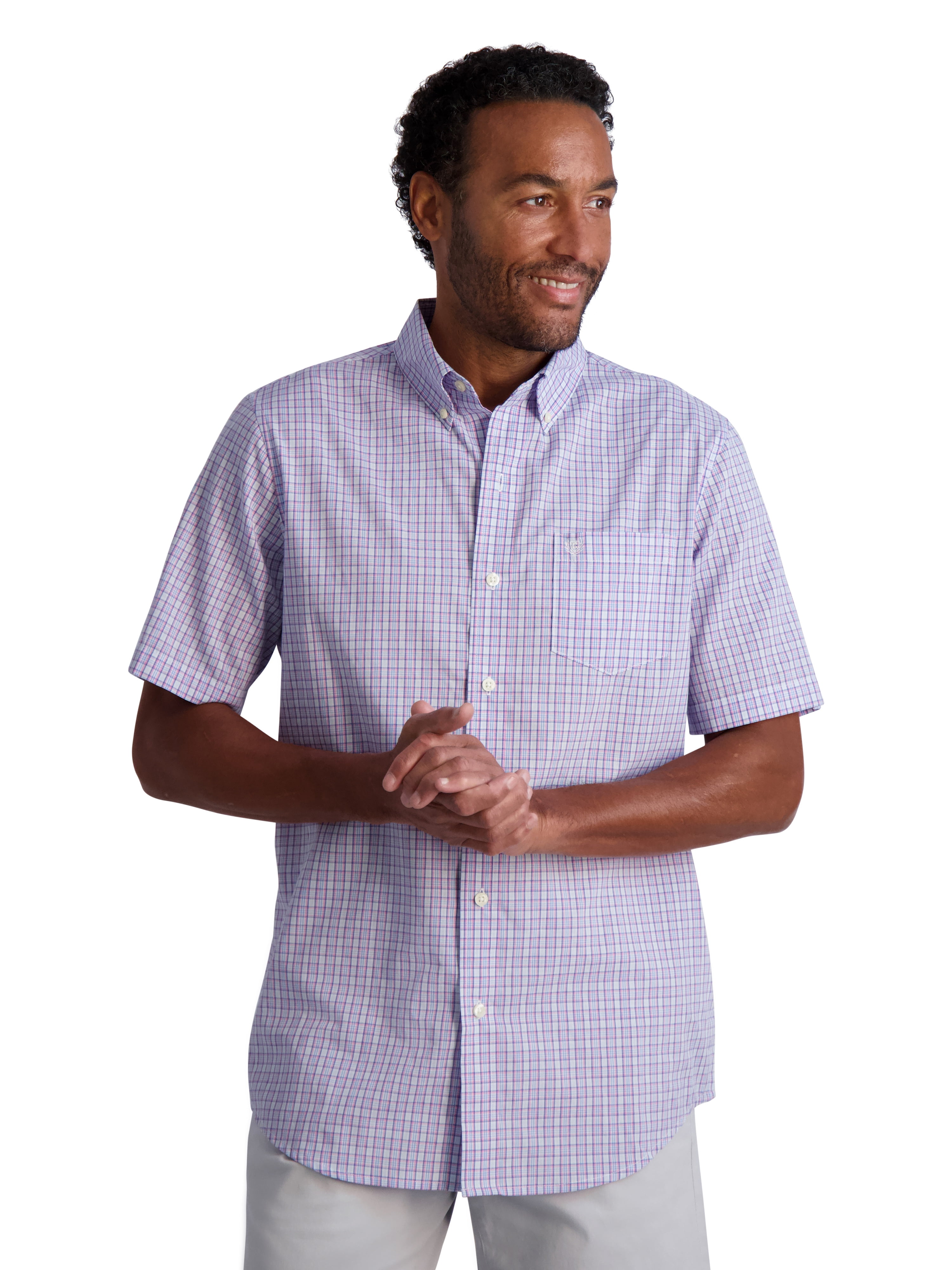 Chaps Men's Shirt - Classic Fit Short Sleeve Button Down Collared Shirt (S-2XL)