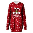 thumbnail image 3 of Wyzesi Robes de Maternité pour Femmes Bleues Imprimé de Noël Sweat à Capuche à Manches Longues avec Poche Robe Pull Pyjama de Noël, 3 of 3