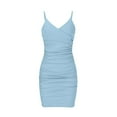 thumbnail image 4 of PENGXIANG Femmes Sexy Bodycon Maxi Robe Sans Manches Coupe Basse Spaghetti Sangle Dos Nu Mini Robe Cocktail Partywear, 4 of 6
