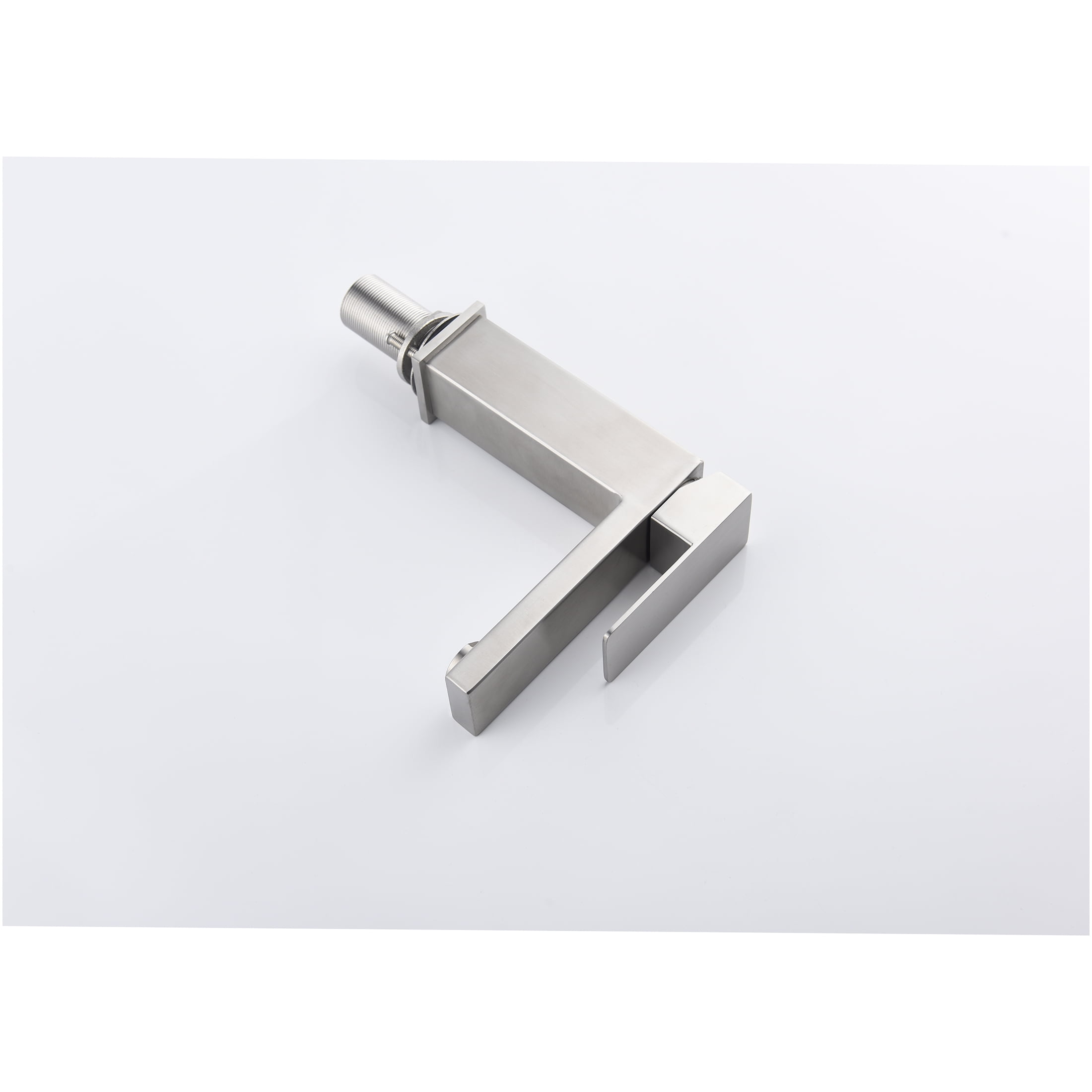 JERFIT Modern Single Handle Waterfall Bathroom Sink Faucet with Ceramic Cartridge, Brushed Nickel Finish, 1-Hole Deck Mount Vanity Tap
