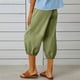 thumbnail image 3 of WILLBEST Pantalones Casuales para Mujer, Pantalones Harén Holgados de Cintura Alta Elástica con Bolsillos, Pantalones Casuales Recortados para Un Estilo y Comodidad Sin Esfuerzo. Chica, 3 of 7