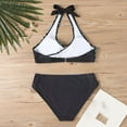 thumbnail image 4 of Otvok Womens Bikini Sets High Waisted Sporty Two Piece Swimsuits Color Block Cheeky High Cut Bathing Suits, 4 of 6