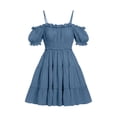 thumbnail image 4 of Dvprdro Drop Shoulder Sleeveless Mini Dress for Women Tiered Ruffle Hem Loose Fit Summer Vacation, 4 of 6