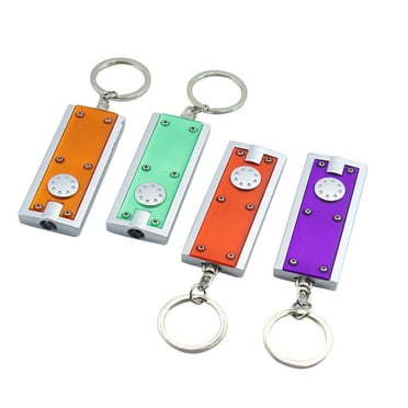 4Pcs Mini LED Keychain Tiny Light Torches Flashlight Keyring in Assorted Color