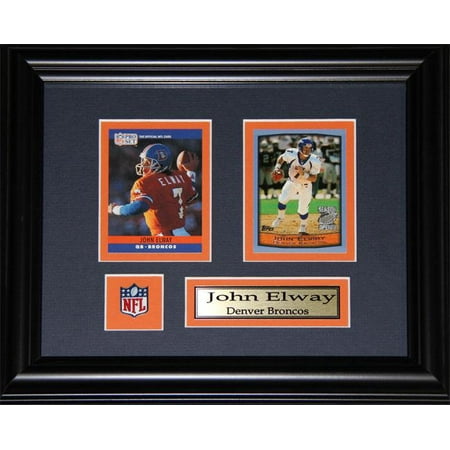 John Elway Denver Broncos 2 Card Football Memorabilia Collector Frame