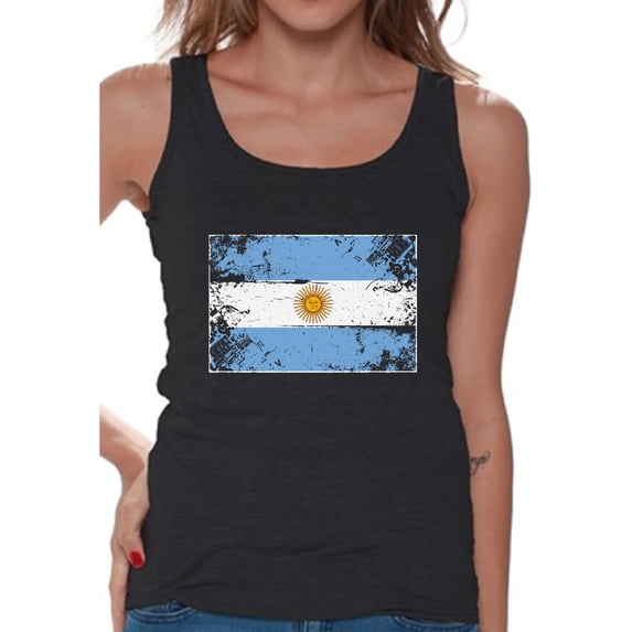 Awkward Styles Argentina Flag Tank Top for Women Argentinian Tanks Argentinian Women Gifts from Argentina Flag of Argentina Argentina Sleeveless Shirt Argentinian Tshirt Argentinian Flag Gifts