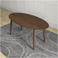 thumbnail image 3 of Solid Wood Oval Dining Table for Kitchen and Dining Room, Walnut Brown Mid-Century Modern Style, 3 of 6