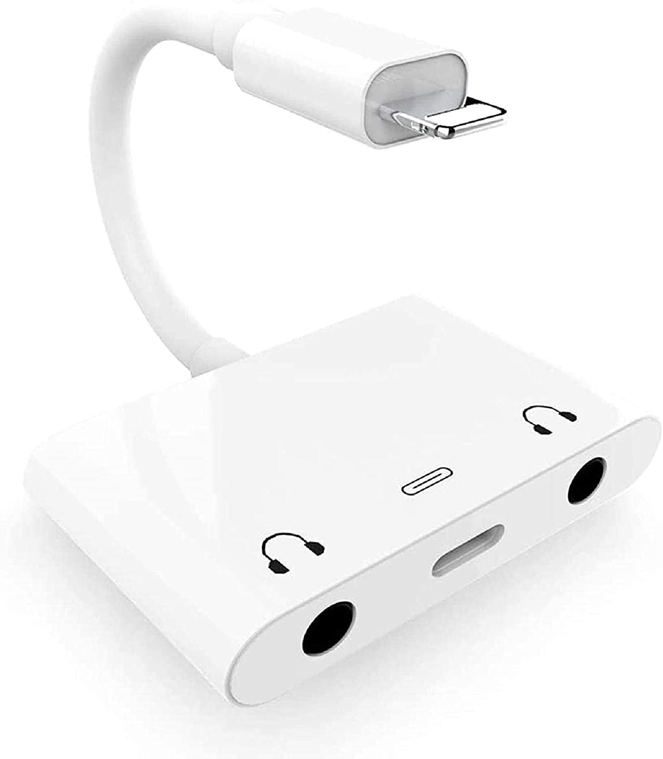 [Apple MFi Certified] iPhone Headphones Adapter & Splitter, 3 in 1 Dual