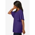 thumbnail image 2 of Jessica London Women's Plus Size Stretch Knit Flutter Sleeve Tunic, 2 of 6