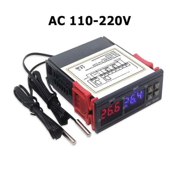 Dual Digital Temperature Controller Two Relay Output 12V 24VThermoregulator Thermostat With Heater Cooler ,Install Easy