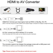 HDMI to RCA Converter, HDMI to AV 3RCA CVBs Composite Video Audio Converter Adapter for Old TV Compatible PAL/NTSC for Roku, Android TV Box, DVD ect