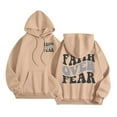 thumbnail image 3 of Yuannlog Womens Hoodies Autumn Letters Print Long Sleeve Hooded Sweatshirts With Pockets Loose Comfy Trendy Pullover Tops with Pockets, XL, 3 of 8