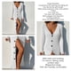 thumbnail image 5 of Vestido tipo suéter de punto con botones, cuello en V, manga larga, frente abierto, vestido informal de punto acanalado para mujer, blanco XXL, 5 of 6