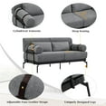 thumbnail image 4 of 59" Loveseat Sofa with USB Ports,Modern Sofa Couch 2-Seater Sofa with 2 Pillows,Cylindrical Armrests for Living Room Bedroom Apartment,Grey, 4 of 7