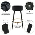 thumbnail image 5 of Duhome Elegant Lifestyle Modern 30" Round Velvet Bar Stool Upholstered Kitchen Counter Stool Set of 2 Black, 5 of 7