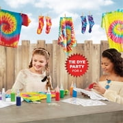 Discovery Kids 10-Color Tie Dye Ultimate DIY Kit, Easy One-Step Dye for Shirts and Fabrics, Includes Rubber Bands, Plastic Gloves, Protective Plastic Sheet, and Instruction Manual