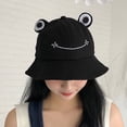thumbnail image 3 of Bucket Hat Breathable Frog Ears Embroidery Pattern Cotton Froggy Fisherman Cap for Women, 3 of 10