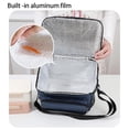 thumbnail image 4 of Riwesomey Fiambrera portátil, bolsa de tela Oxford, papel de aluminio, enfriador de alimentos, impermeable, aislado, para viajes, Picnic, almacenamiento, Artesanía Azul marino Riwesomey TO010314-02B, 4 of 6