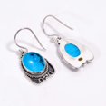 thumbnail image 4 of Magnesite Turquoise 925 Sterling Silver Earring V188, Drop/Dangle Earring, Magnesite Turquoise Earring, Blue Earring, Gift For Her Earring, Wedding Gi, 4 of 4