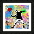 thumbnail image 2 of Stephen Chambers 15x15 Black Ornate Wood Framed With Double Matting Wall Art Titled - Balloon Thrower, 2 of 6