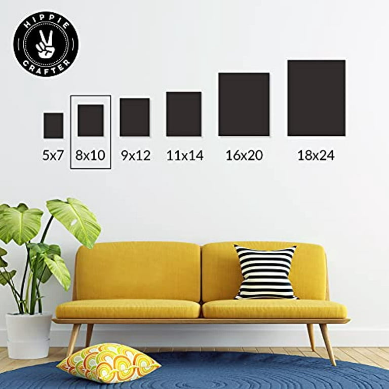 Zingarts Black Canvases for Painting 8X10Inch 20-Pack,100% Cotton Primed  Painting Canvas Panels,Stretched Canvas Boards is for Students & Kids, for