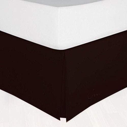 9-Inch DropTwin XXL Size 39" x 84" Choclate Solid Bed Skirt Split Corner Pleated Style Easy Fit Easy Care 100% Egyptian Cotton 400 Thread Count